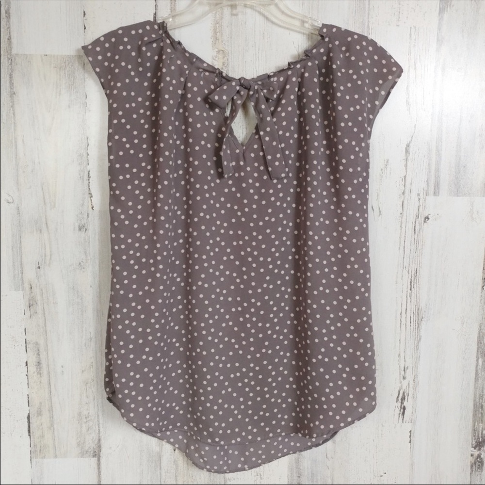 Lauren Conrad Tie Back Polka Dot Blouse